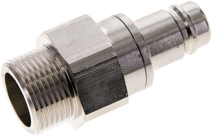 Kupplungsstecker (NW15) G 1"(AG), Messing vernickelt