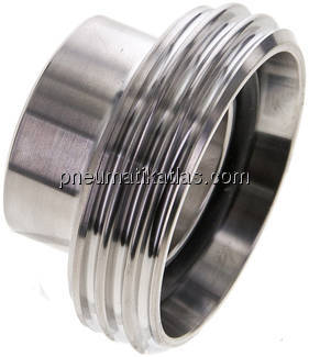 Gewindestutzen (Milchgewinde) Rd 52 x 1/6"-33,7mm, 1.4301