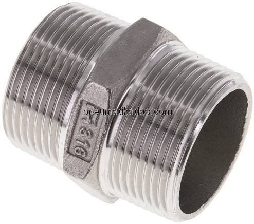 Doppelnippel NPT 1-1/4"-NPT 1-1/4", 1.4408