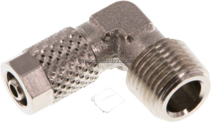 Winkel-Verschraubung R 1/8"-5x3mm, Messing vernickelt