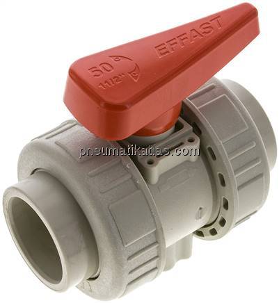 Schweißmuffen-Kugelhahn, PP-H / FKM, 50mm (Industrieausf.)