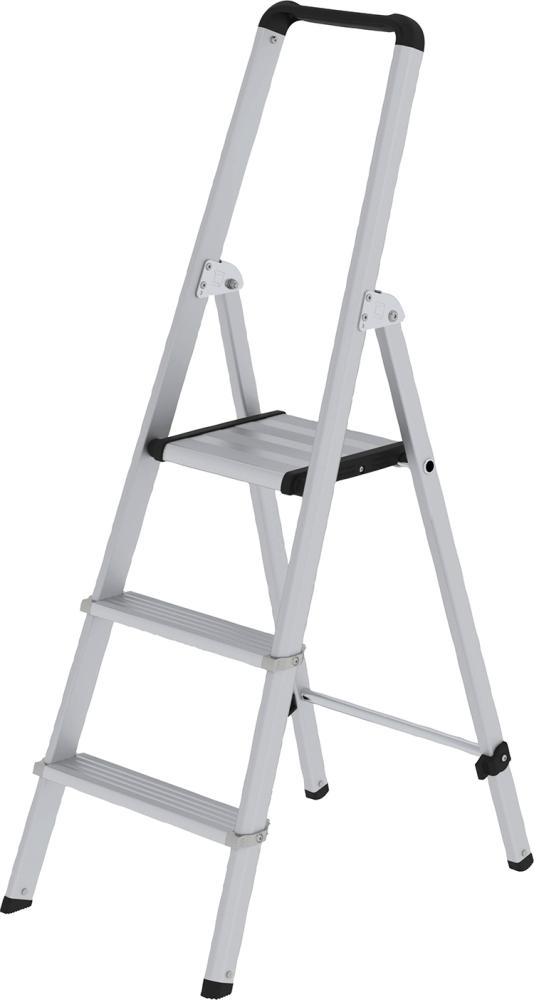 Alu-Stufenstehleiter ML eins. begehbar, eloxiert