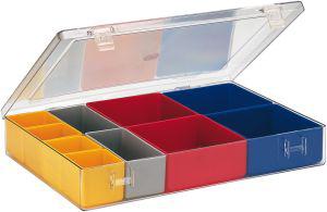Sortimentkasten m.Deckel B307xT225xH50 mm mit 10 Einsätze LA-KA-PE