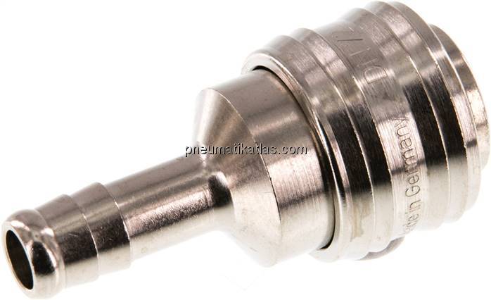 Kupplungsdose (NW7,2) 9 (3/8")mm Schlauch, Messing vernickelt