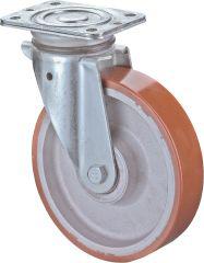 Lenkrolle 150mm N100.C10 Platte,Polyure Guss,KL N100.C10.152 BS ROLLEN