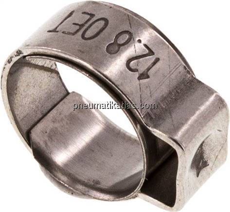 1-Ohr-Schlauchschelle 10,3 - 12,3mm, Edelstahl