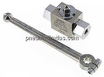 Hochdruck-Kugelhahn, Stahl, G 1/8", 0 - 500bar