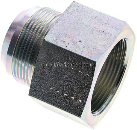 Reduziernippel UN 1-7/8"-12(JIC-AG)-G 1-1/2"(IG), Stahl verzinkt