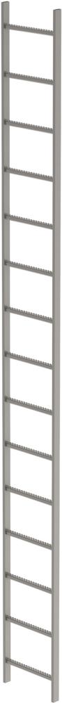 Schachtleiter 15 Sprossen L 4,20 m B440 mm LW 300 mm Edelstahl V4A