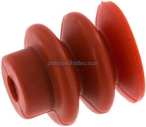 Balgsauger, 2,5-fach, Ø 30x13mm, Silikon (65A), rot