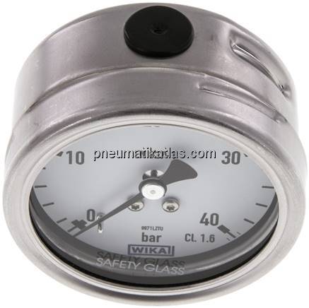 Chemie-Manometer waagerecht, 63mm, 0 - 40 bar