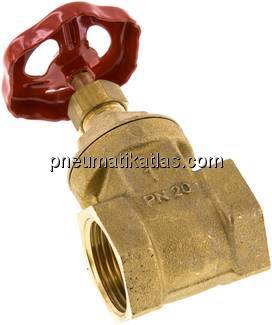 Muffen-Absperrschieber, Messing, G 1", PN 20