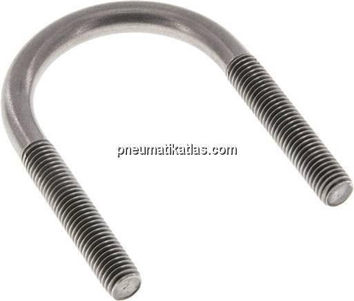 Rundstahlbügel, M 10, 44,5 - 48,3mm, 1.4301