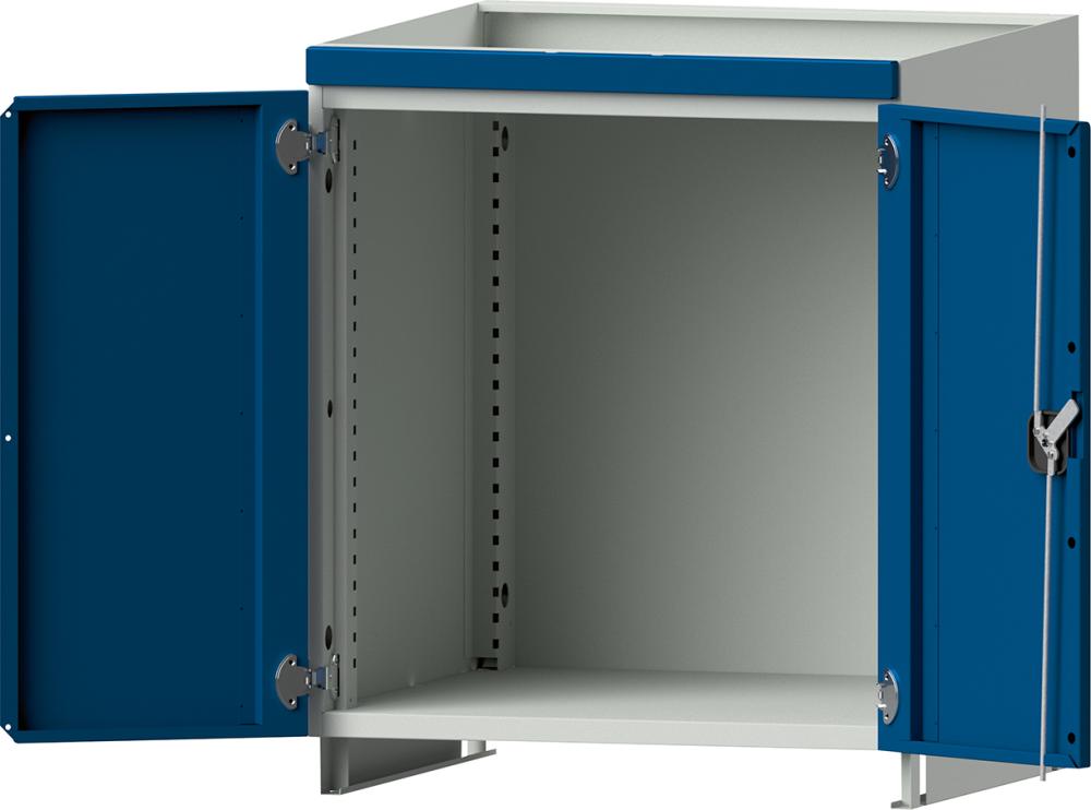 Aufsatzschrank leer B715 x T720 x H800 mm RAL 7035/5012 mit Türen