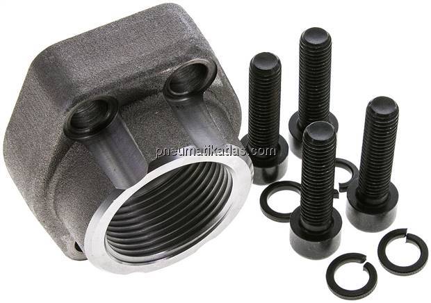 Flanschverschraubung 1-1/4"-SAE (3000 PSI), G 1-1/4" (IG)