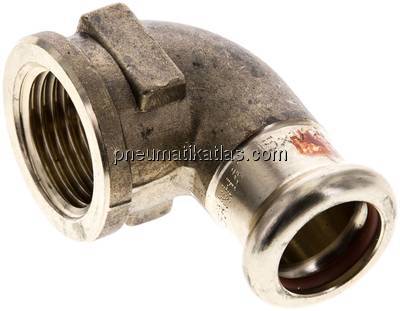 Pressfitting, Winkel, 15mm / Rp 1/2" IG, Kupfer / Kupferlegierung