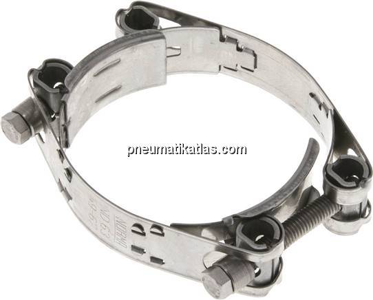 Gelenkbolzenschelle 2-teilig, 59 - 67 mm, 1.4301 (W4)
