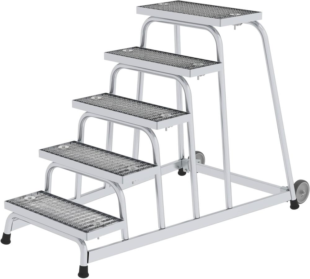 Alu-Arbeitspodest 5 Stufen ohne Handlauf Podesthöhe 1,00 m Arbeitshöhe bis 3,00 m