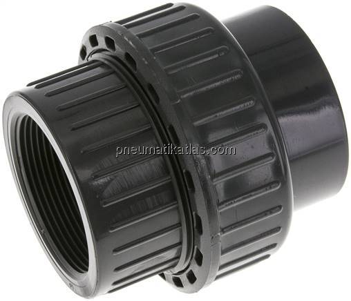 Klebe-/Gewindeverschraubung, PVC-U/ FKM, 63mmxRp 2" IG