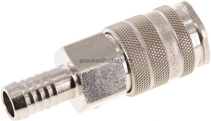 Kupplungsdose (NW10) 13 (1/2")mm Schlauch, Messing vernickelt