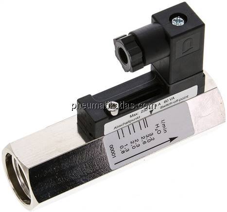 Durchflusswächter G 1/2", 0,8 - 3,2 l/min, Messing vernickelt