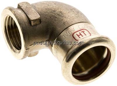 Pressfitting, Winkel, 22mm / Rp 1/2" IG, Kupfer / Kupferlegierung
