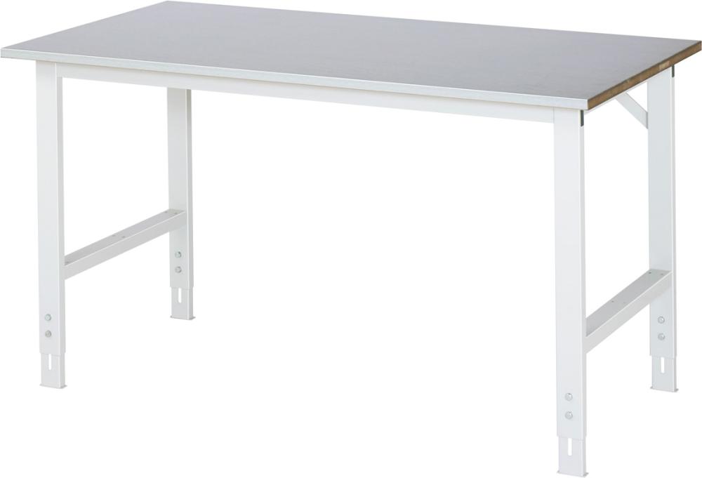 Arbeitstisch Tom - Stahlblechbelag-Platte B1500xT 800xH760-1080mm Stahlblechbelag-Platte