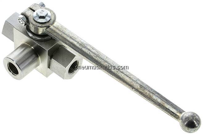 Hochdruck-3-Wege Kugelhahn, L-Bohrung, G 1/4", 0 - 500bar