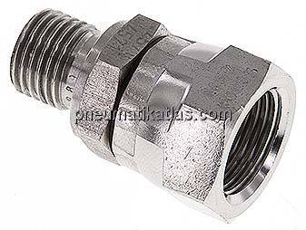 Einstellb. Einschraubverschr. 60°Keg.(G 3/8")-G 1/4"(AG)