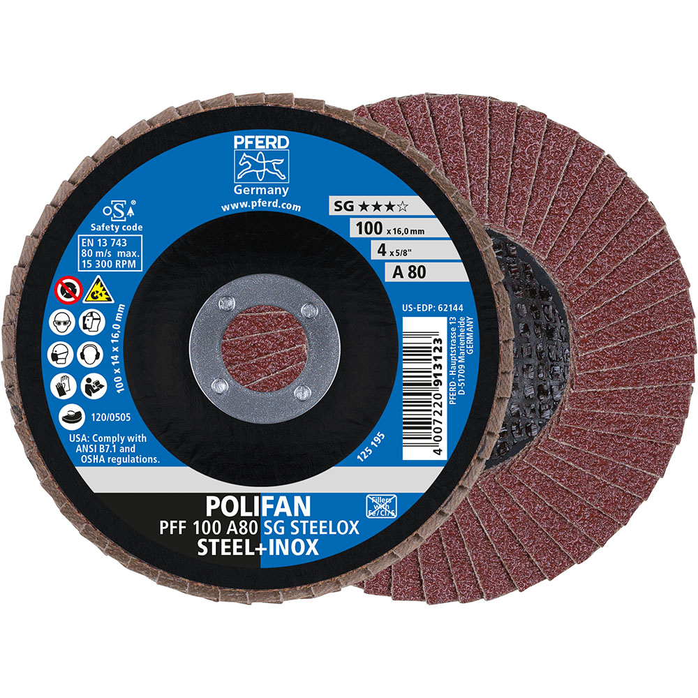POLIFAN-Fächerscheiben PFF 100 A 80 SG STEELOX/16,0