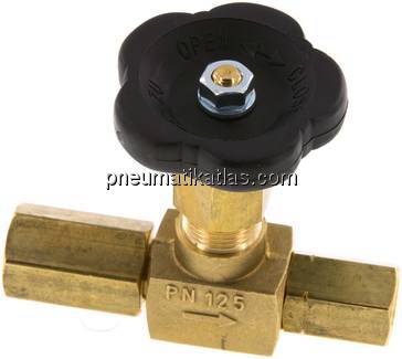 Manometer-Absperrventil G 1/4" Spannmuffe - Muffe,Messing