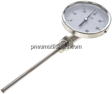 Bimetallthermometer, senkrecht D100/0 bis +60°C/160mm
