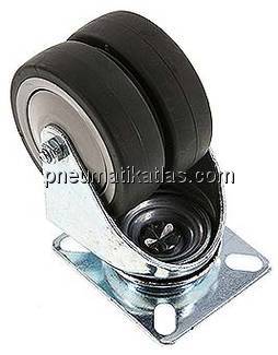 Apparate-Doppelrolle, Lenkrolle, 75mm