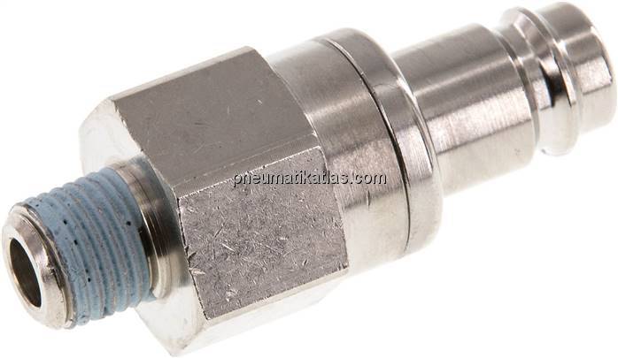 Kupplungsstecker (NW10) R 1/4"(AG), Messing vernickelt