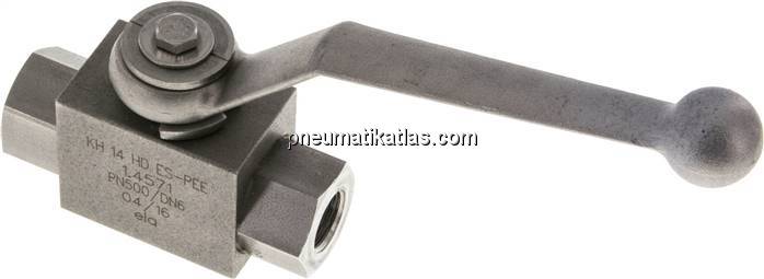 Hochdruck-Kugelhahn, Edelstahl, G 1/4", -0,999 bis 500bar