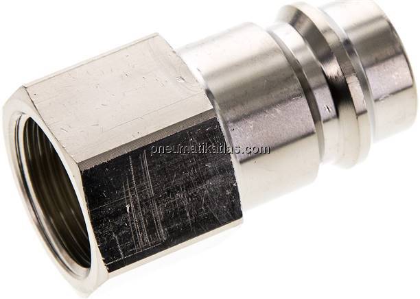 Kupplungsstecker (NW19) G 3/4"(IG), Messing vernickelt