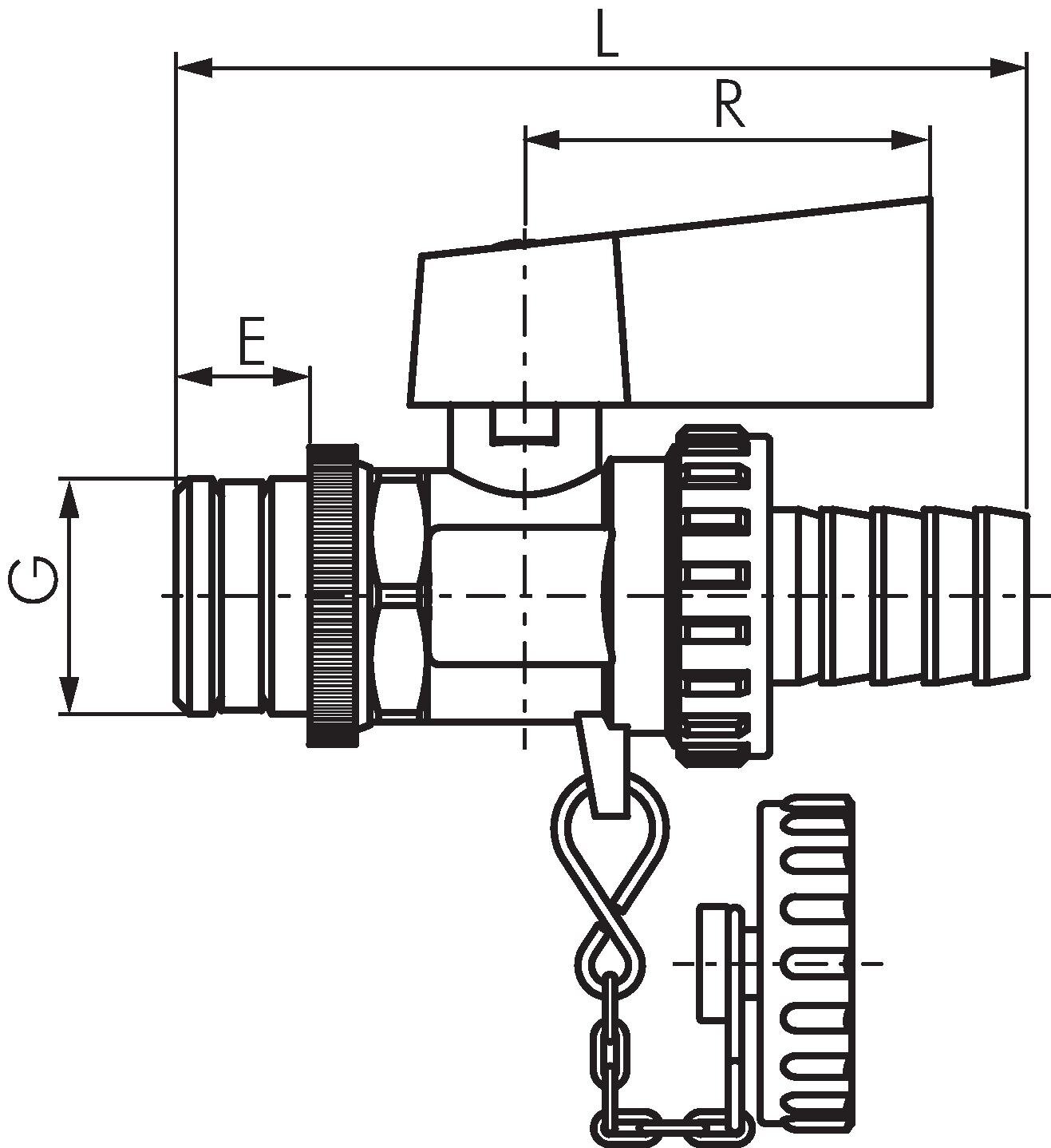 Zeichnung: KFE-Kugelhahn