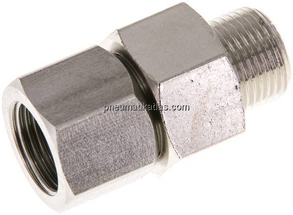 Heißwasser-Drehgelenk, G 3/8"-G 3/8", Messing vernickelt, PN275