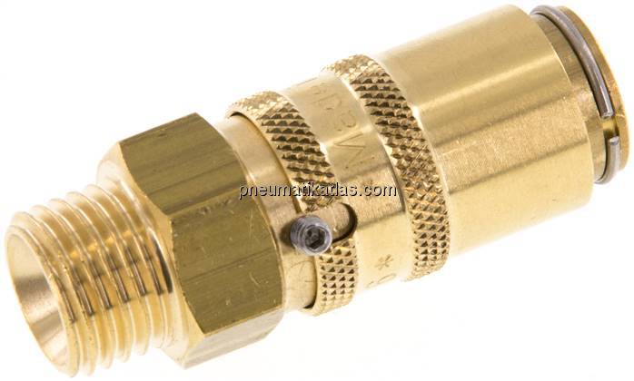 Temperierkupplungsdose 9mm Zapfen,M 14x1,5(AG), Messing