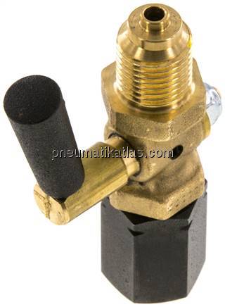 Manometer-Absperrhahn G 1/4" Spannmuffe - Zapfen, Messing