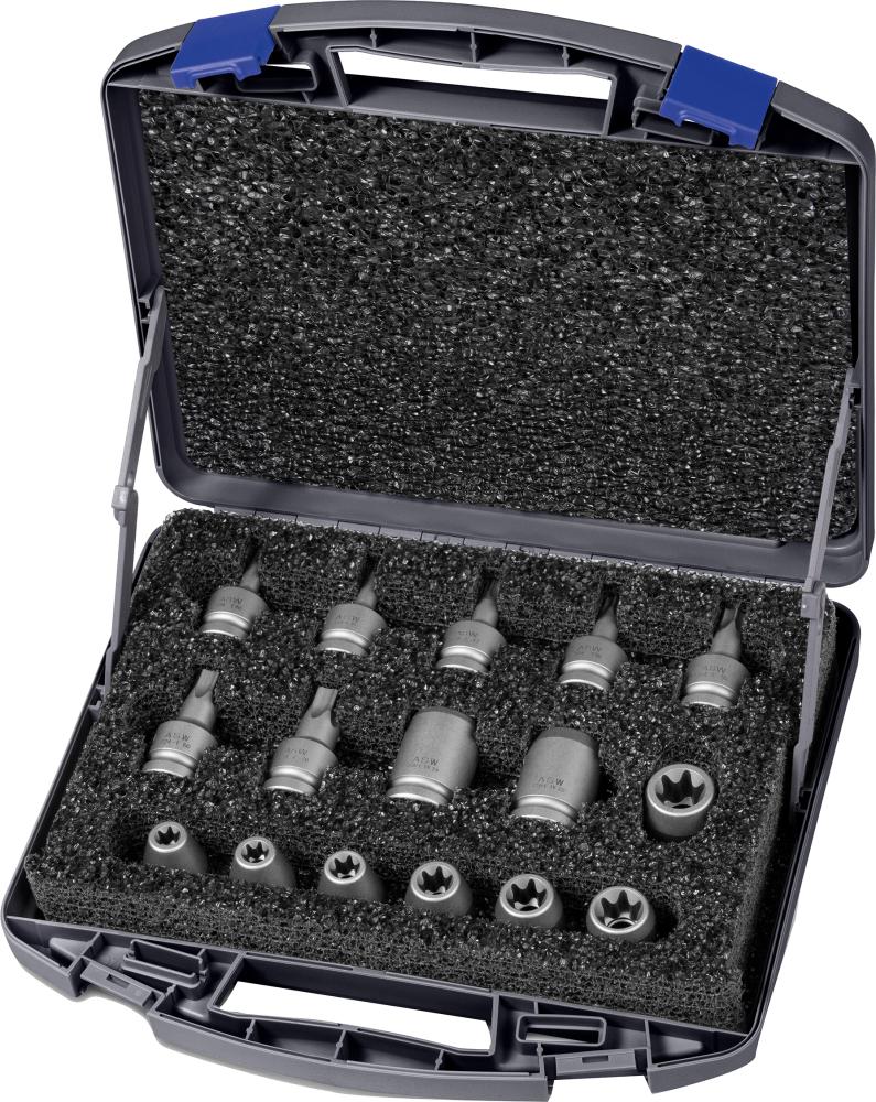 Kraft- Steckschlüssel-Satz Torx 1/2" 16-teilig ASW