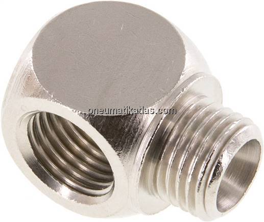 T-Stücke G 1/4"(AG)-2xG 1/4"(IG), Messing vernickelt