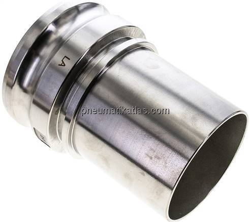 DIN/EN-Kamlock-Stecker (E/EC) 100 (4")mm Schlauch, Edelstahl (1.4408)