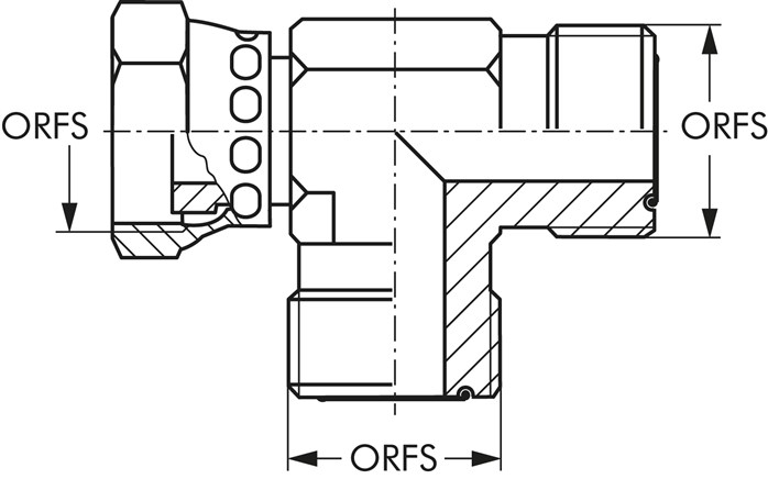 Zeichnung: ORFS-L-Anschlussverschraubung mit Überw