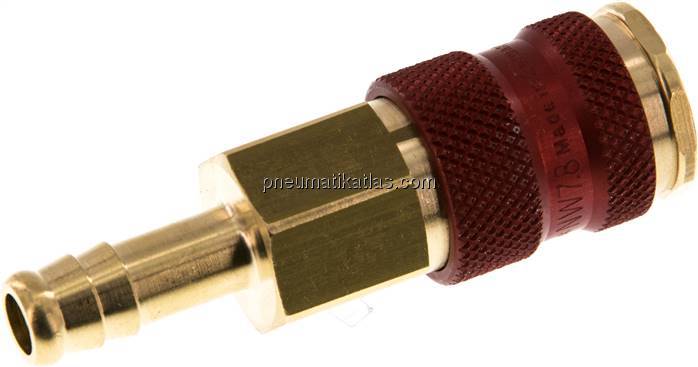 Kupplungsdose (NW7,2) 9 (3/8")mm Schlauch, rot, Achteck SW12