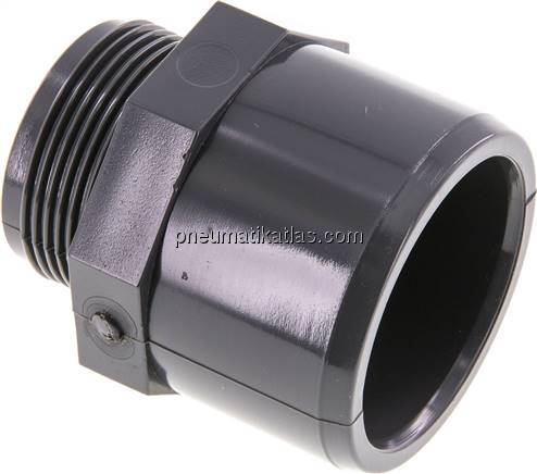 Klebe-Gewindenippel, PVC-U, 50x63mm (ixa)-G 1-1/2" AG