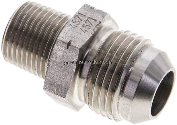 Doppelnippel NPT 3/8"-UNF 7/8"-14(JIC), 1.4571