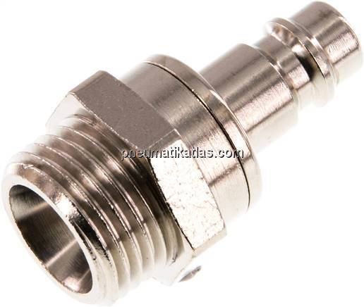 Kupplungsstecker (NW7,2) G 1/2"(AG), Messing vernickelt