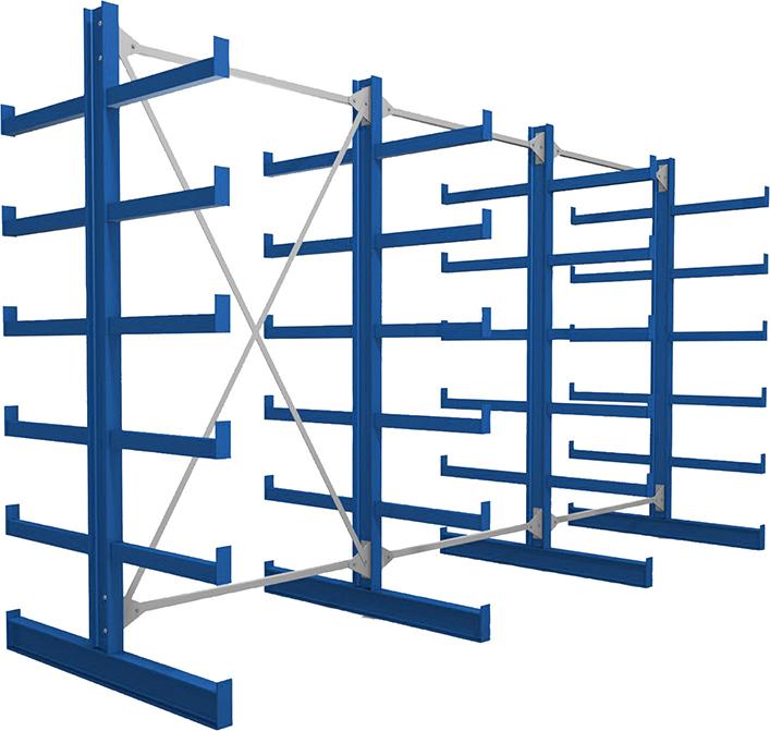 3 Felder/4 Ständer Tragkr. /Arm 200kg Ständerlast/Seite 1000 kgStänderprofil: IPE 100