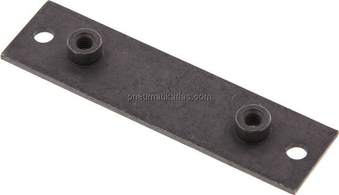 verlängerte Anschweißplatte mit Befestigungsbohrungen, Stahl blank, Baugröße 6, 